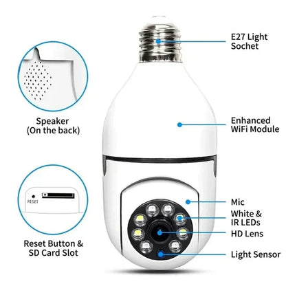La BulbCam360™️ Original - Cámara de Seguridad Inalámbrica Inteligente para tu Hogar