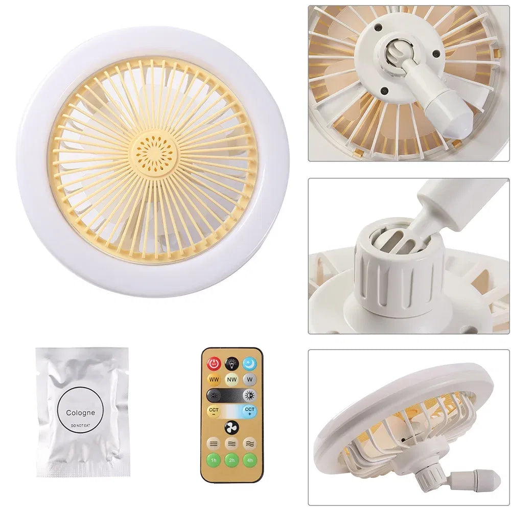 lámparas‑ventilador de techo LED multifuncionales con control remoto D
